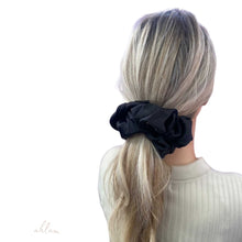 Load image into Gallery viewer, Oversized Silk Scrunchie- Charcoal