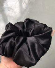 Load image into Gallery viewer, Oversized Silk Scrunchie- Charcoal